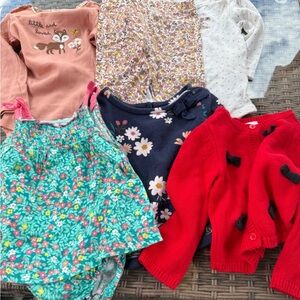 Carter's Pink and Red Long Sleeve Tees